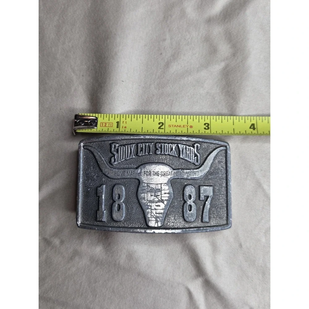 Vintage Sioux City Stock Yards 1887 Belt Buckle